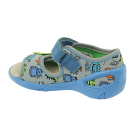 Sandaler lädinlägg Befado 433P blå orange grå 2