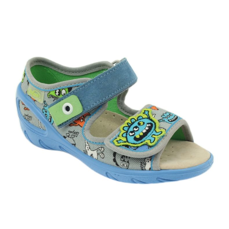 Sandaler lädinlägg Befado 433P blå orange grå 1