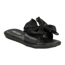 Tofflor med rosett svart 1