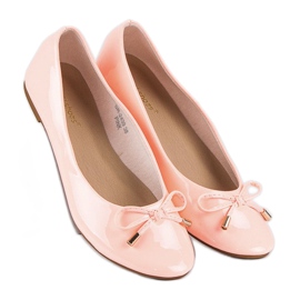 Ideal Shoes Lackade rosa ballerinor 1