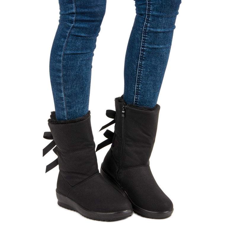 Varma snöstövlar med dragkedja svart 1