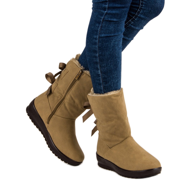 Varma snöstövlar med dragkedja grön 2