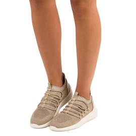 Kylie Textil Slip-On Sportskor brun gul 1