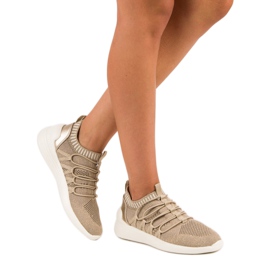 Kylie Textil Slip-On Sportskor brun gul 2