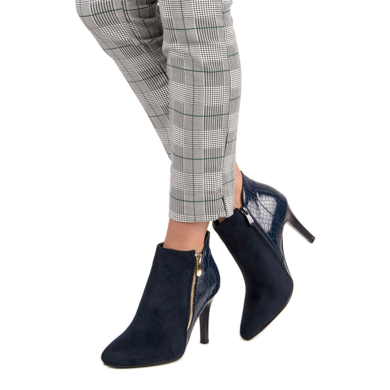 Marinblå ankelboots 2