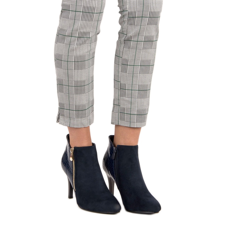 Marinblå ankelboots 1