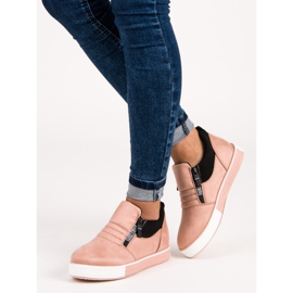 Rosa sneakers med dragkedja 1