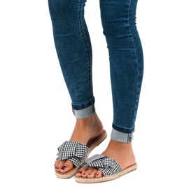 Seastar Rutiga svarta tofflor vit 1