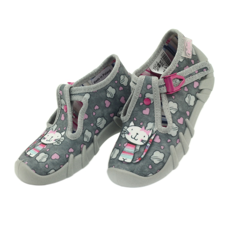 Kitten Befado 110p326 tofflor vit grå rosa 4