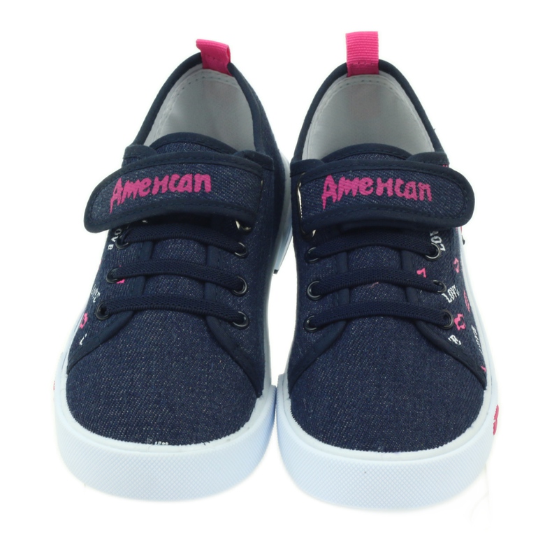 American Club Amerikanska rosa läppar sneakers marinblå 4
