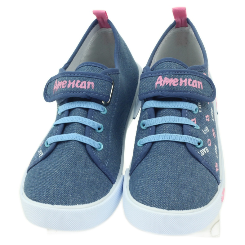 American Club Amerikanska rosa läppar sneakers marinblå 4
