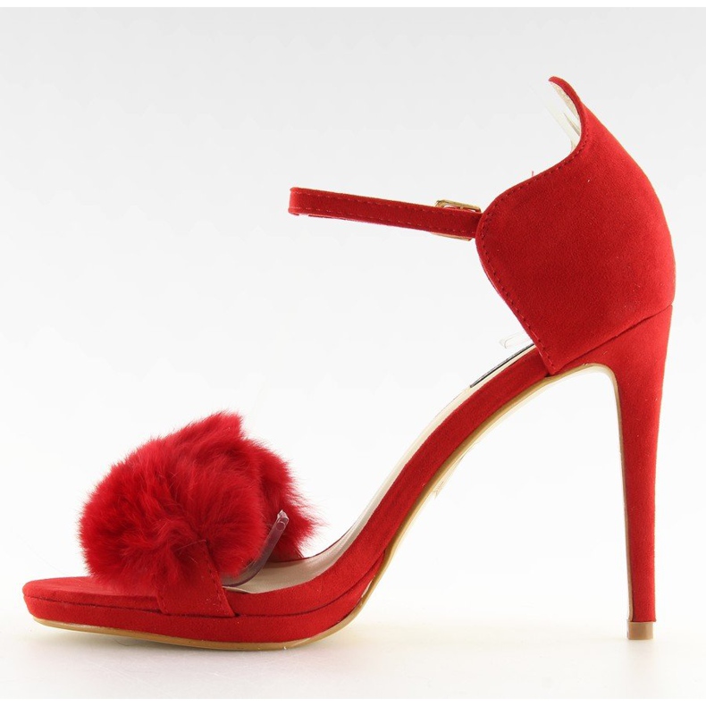 Röda sandaler på hög klack L6120 Röd 2