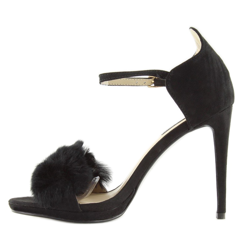 Svarta sandaler på hög klack L6120 Svart 2