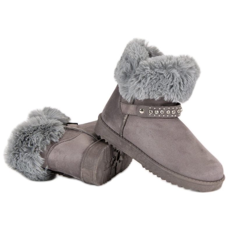 Seastar Mukluki med päls grå 1