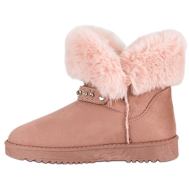 Seastar Mukluki med päls rosa 1