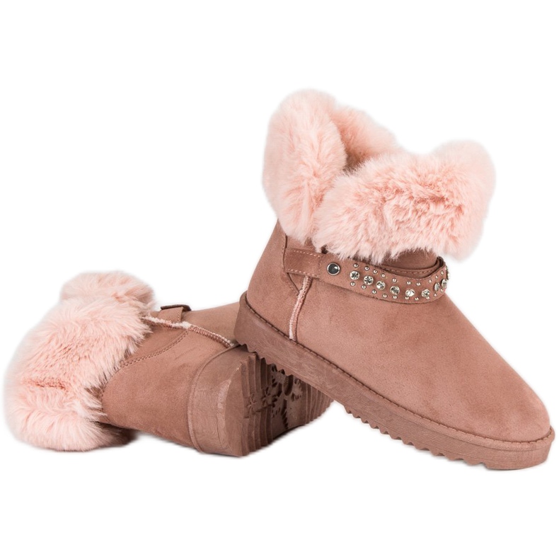 Seastar Mukluki med päls rosa 2