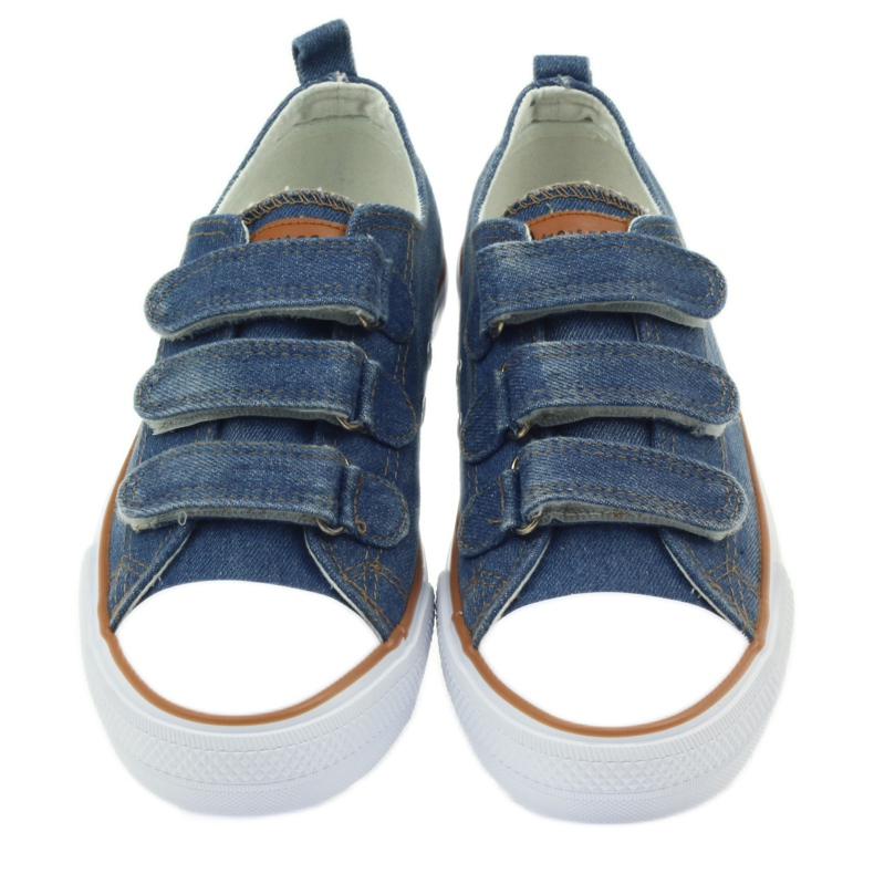 American Club Denim dk sneakers med kardborre blå 4