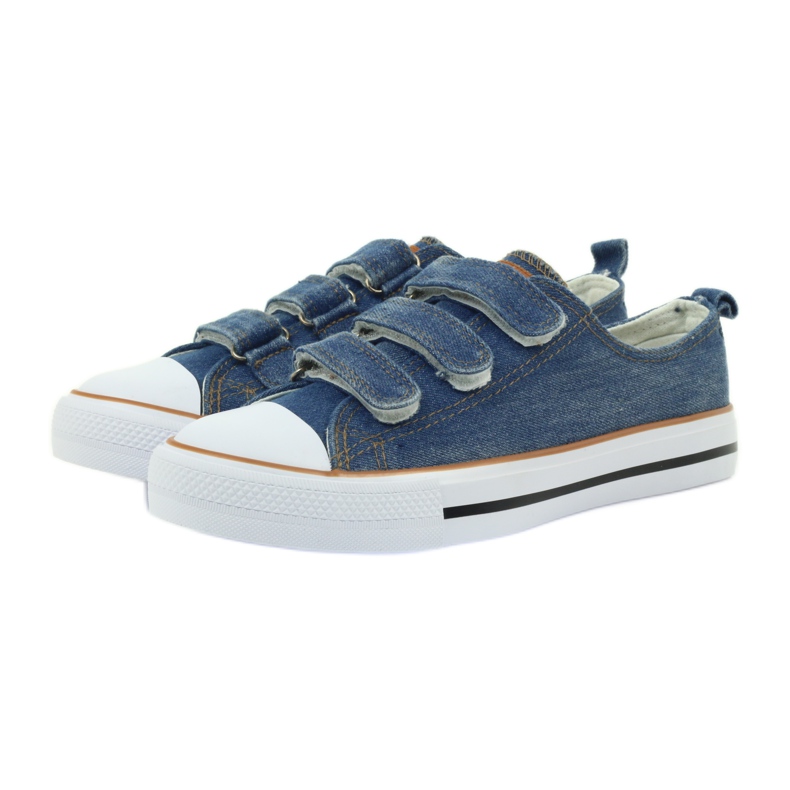 American Club Denim dk sneakers med kardborre blå 3