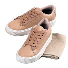 Bruna sneakers med ormtryck 1