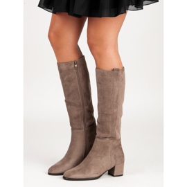 Filippo Beige stövlar med hög klack 1