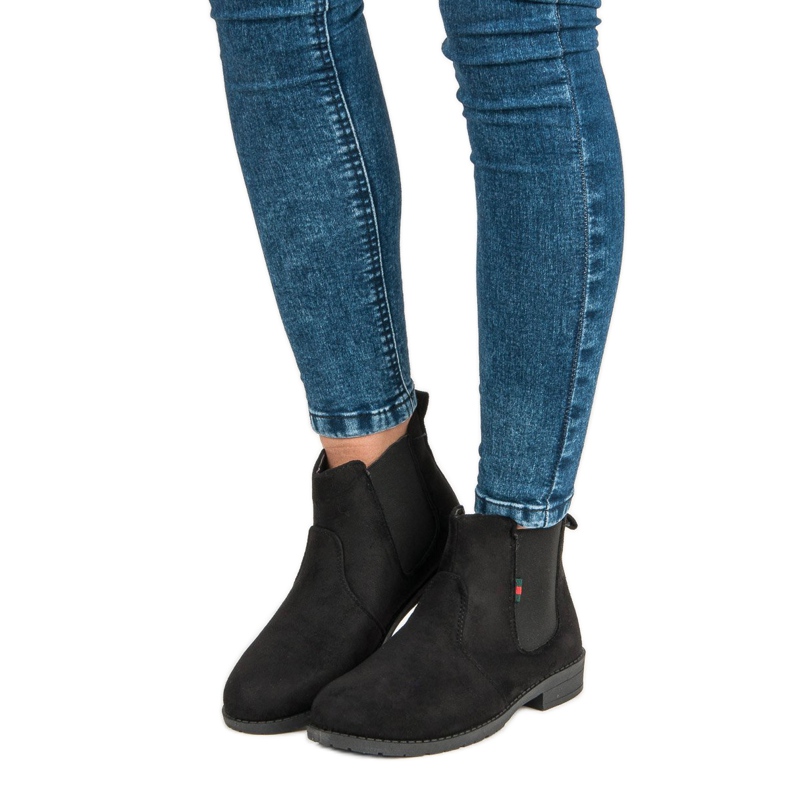 Lady Fashion Slip-on mocka stövlar svart 1