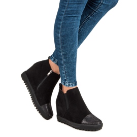 Filippo Stövletter i mocka med klackar svart 1