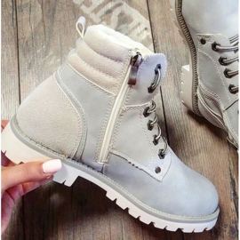 Filippo Snygga stövlar med fårskinnsrock grå 1