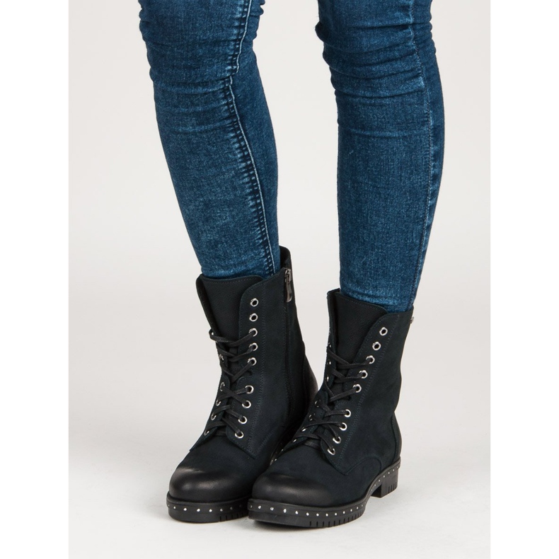 Marinblå läderarbetare från VINCEZA 1