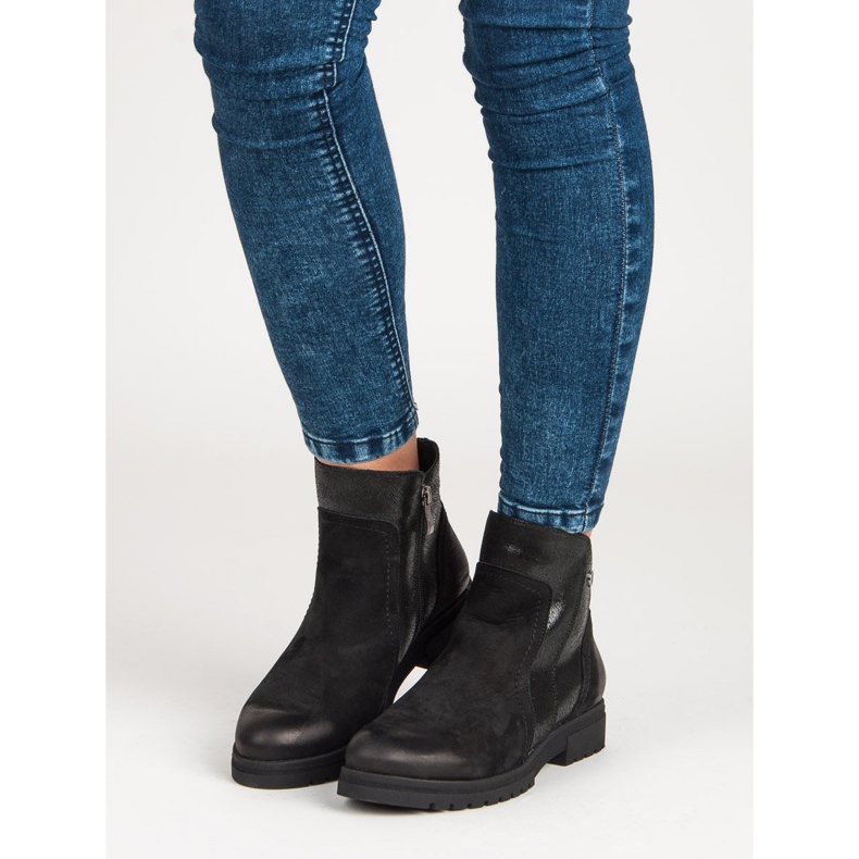 Bekväma läder VINCEZA stövlar svart 1
