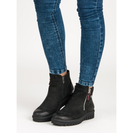 Låga stövlar på VINCEZA -dragkedjan svart 1