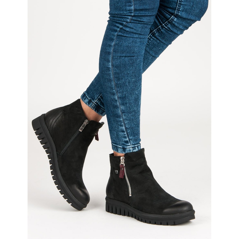 Låga stövlar på VINCEZA -dragkedjan svart 2