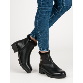 J. Star Moderiktiga stövlar med päls svart 2