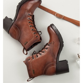 Bruna vinceza-stövlar med snörning 1