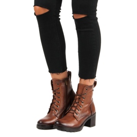 Bruna vinceza-stövlar med snörning 2