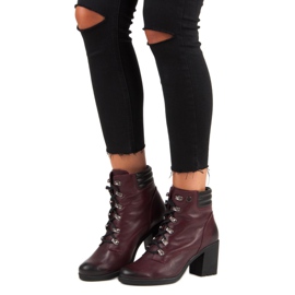 Bekväma VINCEZA högklackade stövlar röd 1