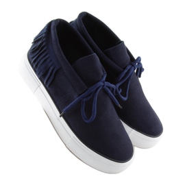 Marinblå damsneakers A-63 D.BLUE 1