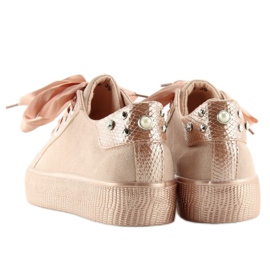 Rosa sneakers för kvinnor BS096 BAS-1 Champagne 1