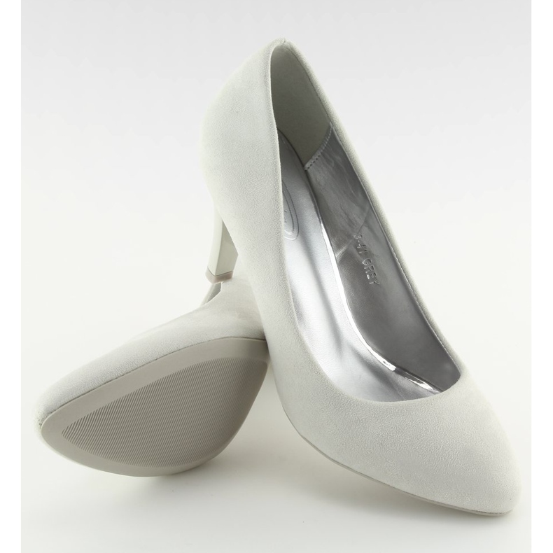 Pumps med mandel tår grå B-41 Grå 1