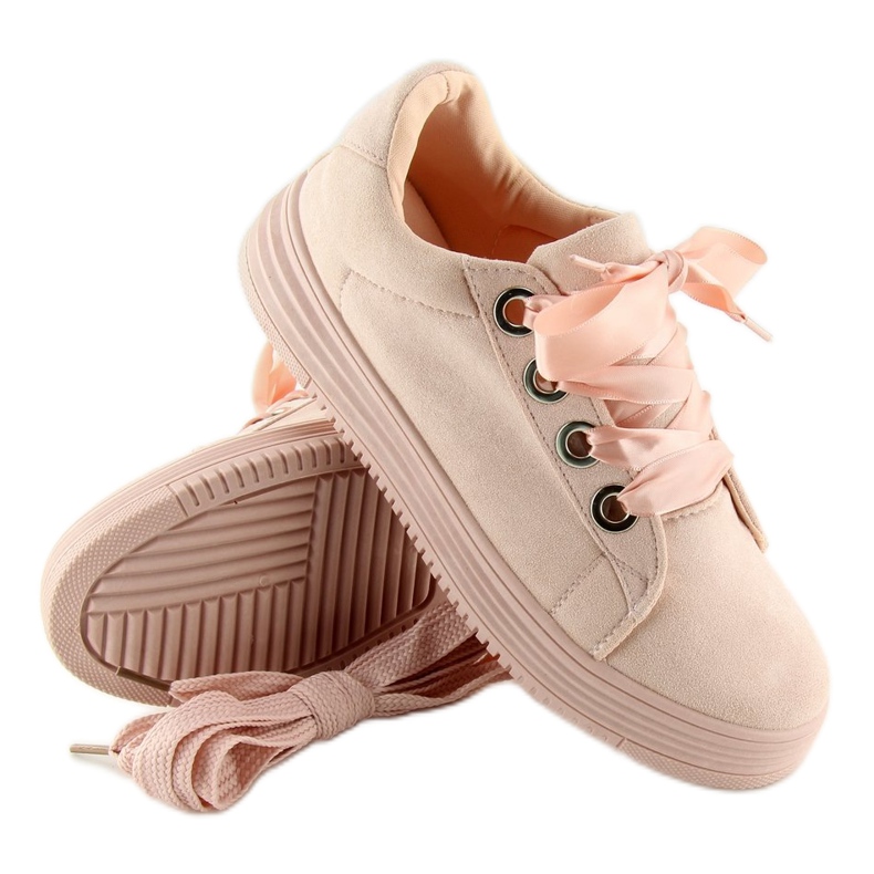 Rosa H99-23 Rosa sneakers med band 1