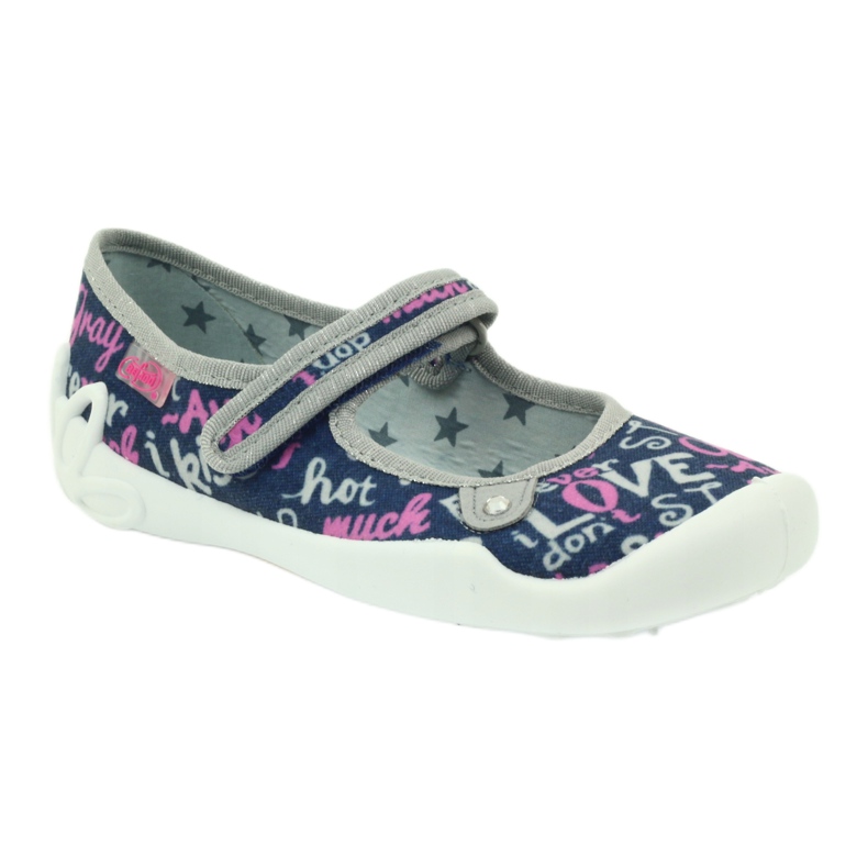 Befado barnskor ballerina tofflor 114y311 marinblå rosa grå 1