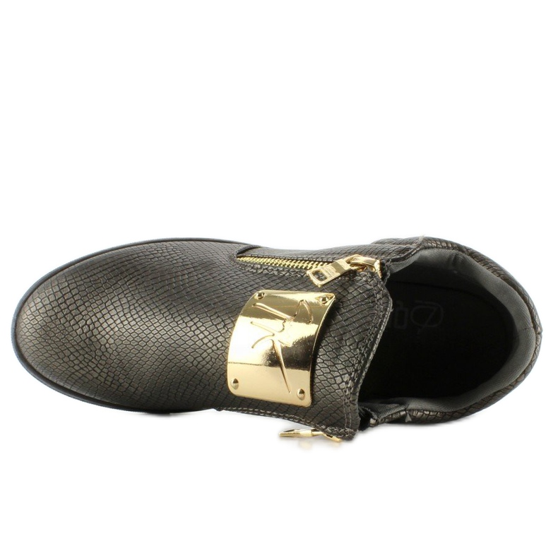 Sneakers Zanotki guld med dragkedjor 881-1 D. Grå 1