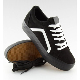 Svarta sneakers med hög sula B318-16 Svarta vit 2