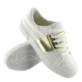 Sneakers i vitt och guld för kvinnor M896 WHITE / GULD 2