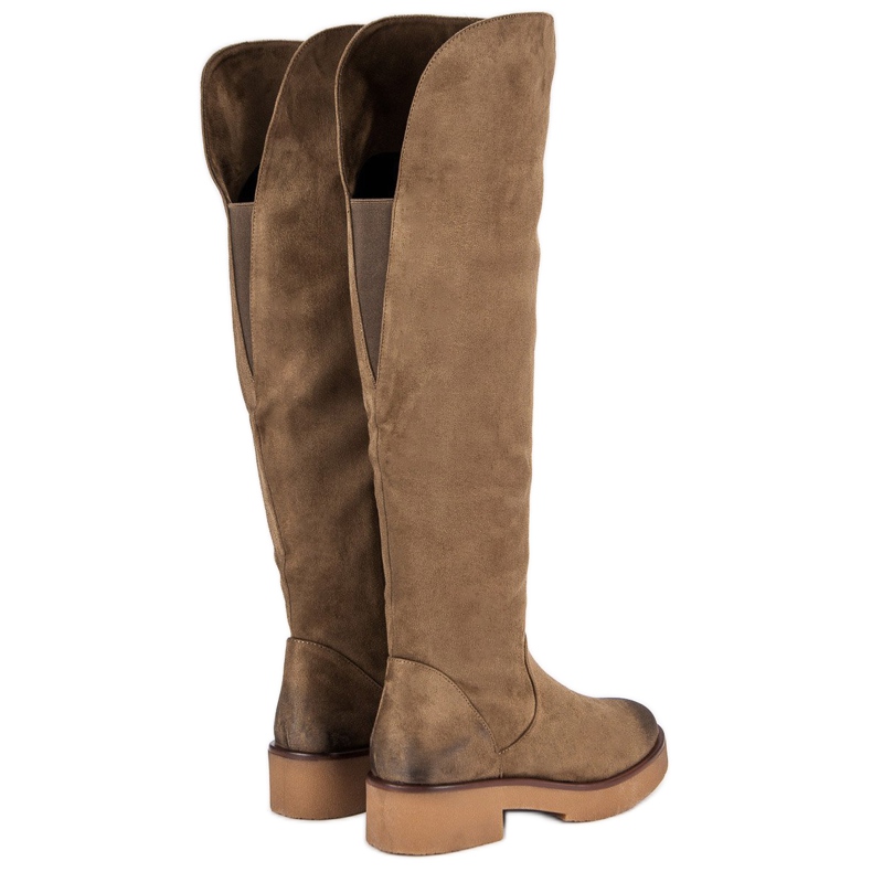 Corina Platta lårstövlar för kvinnor brun 1