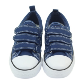 American Club Amerikanska denimsneakers med kardborreband marinblå 4