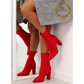 Röda högklackade neoprenstövlar NS028P 1