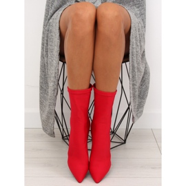 Röda högklackade neoprenstövlar NS028P 2