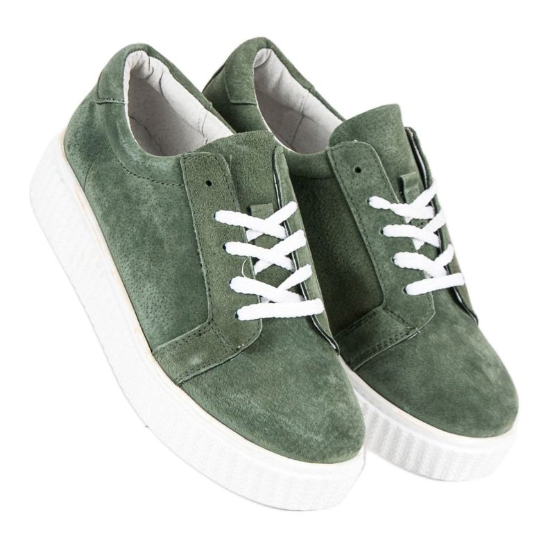 Filippo Läder Creepers Sneakers grön 1