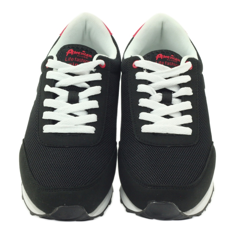 American Club Amerikanska ADI sportskor för kvinnor 1756 svart röd 4