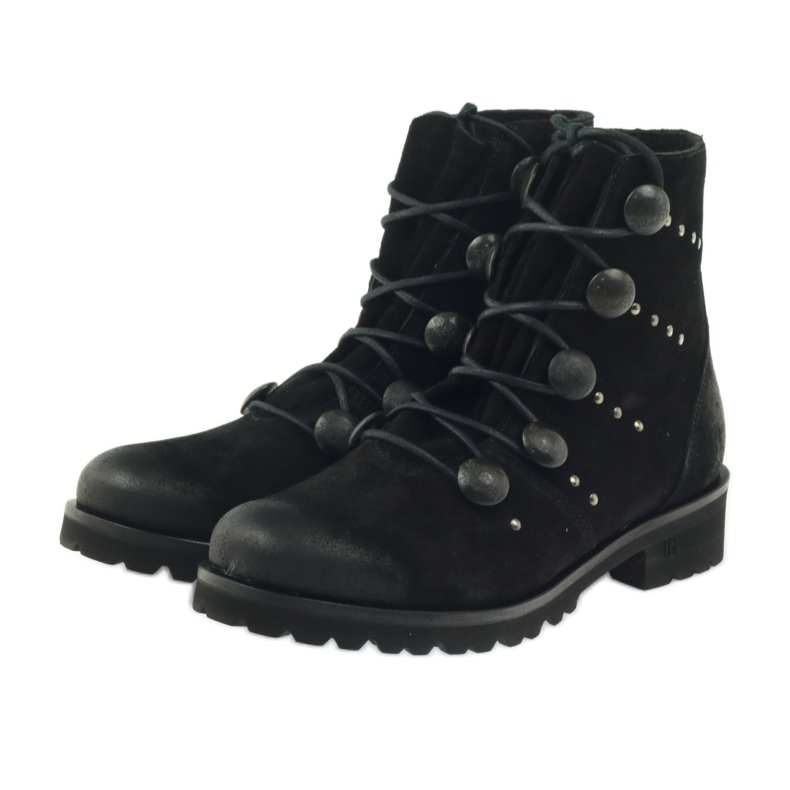 BADURA KVINNA SOOTS DECORDED MED BUKTIONS OCH ROINSTONES svart 3